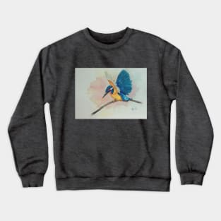 Blue Kingfisher, bird art print, Kingfishers Crewneck Sweatshirt